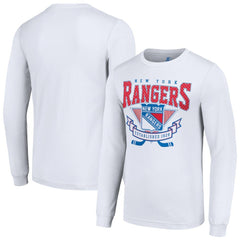 New York Rangers Starter Team Logo Graphic Long Sleeve T-Shirt - White | US 201591881