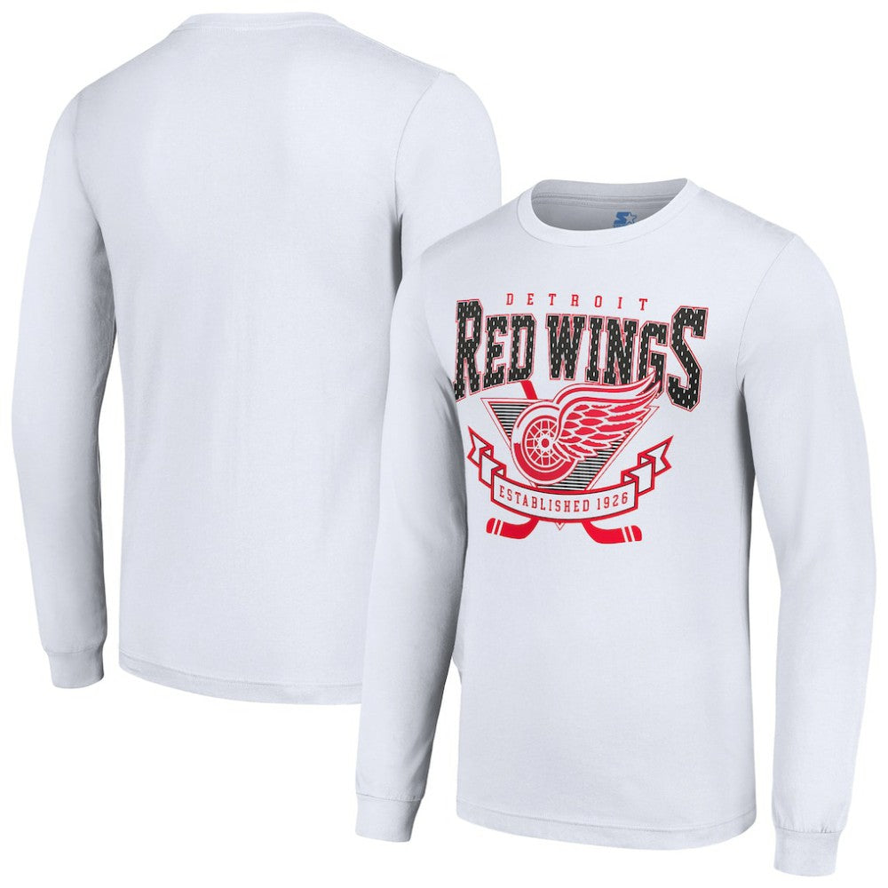 Detroit Red Wings Starter Team Logo Graphic Long Sleeve T-Shirt - White | US 201591882