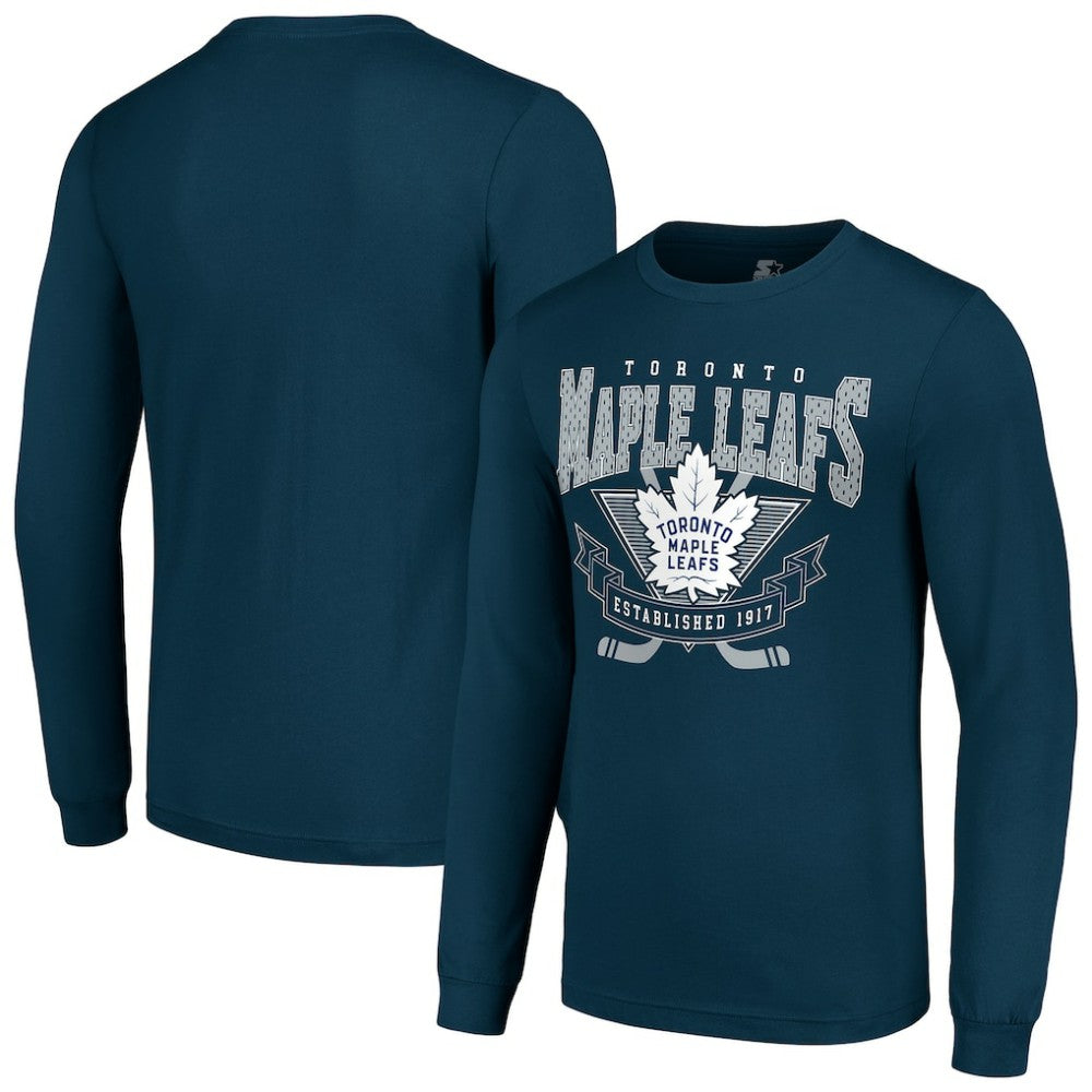 Toronto Maple Leafs Starter Team Logo Graphic Long Sleeve T-Shirt - Navy | US 201591884