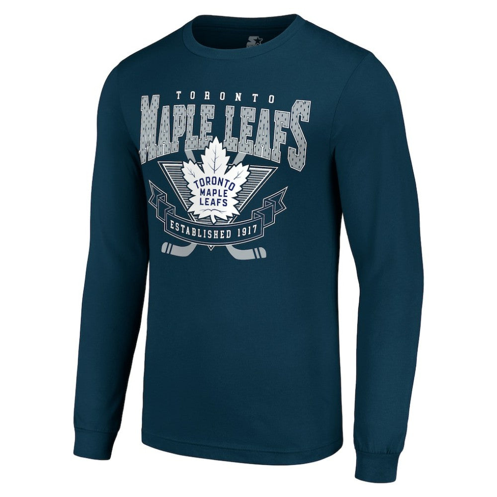 Toronto Maple Leafs Starter Team Logo Graphic Long Sleeve T-Shirt - Navy | US 201591884