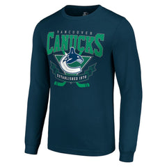 Vancouver Canucks Starter Team Logo Graphic Long Sleeve T-Shirt - Navy | US 201591886