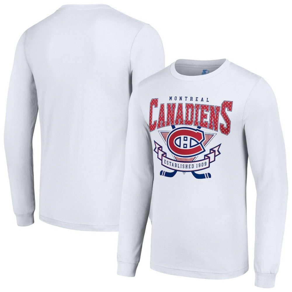 Montreal Canadiens Starter Team Logo Graphic Long Sleeve T-Shirt - White | US 201591891