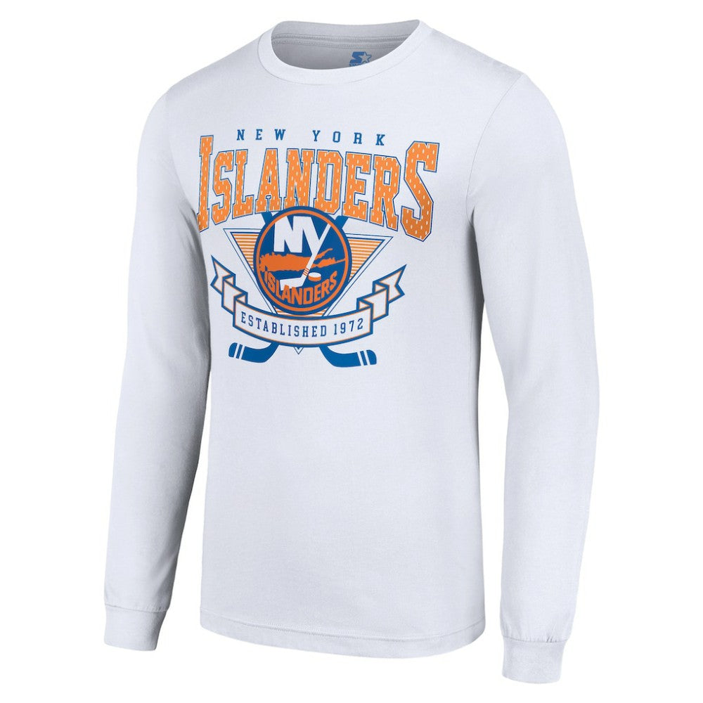 New York Islanders Starter Team Logo Graphic Long Sleeve T-Shirt - White | US 201591894