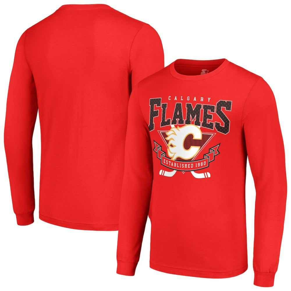 Calgary Flames Starter Team Logo Graphic Long Sleeve T-Shirt - Red | US 201591903