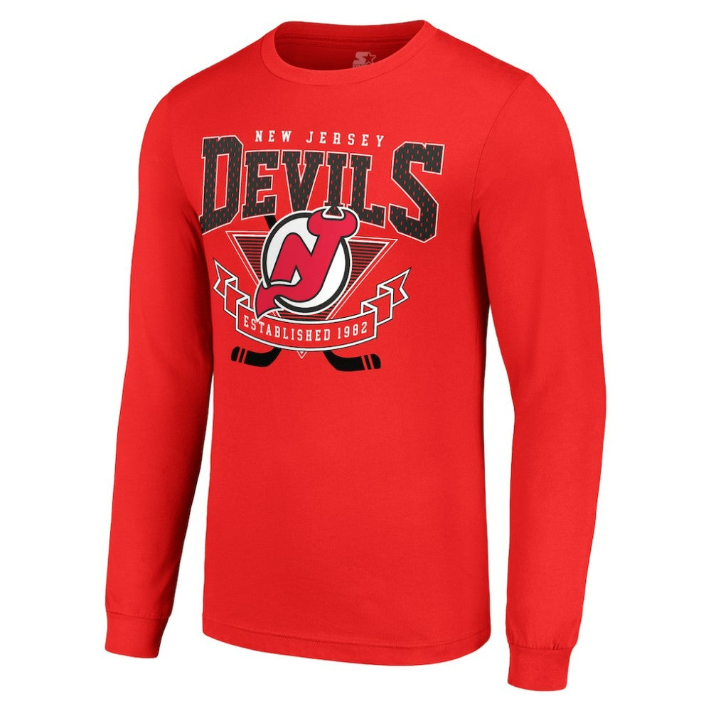 New Jersey Devils Starter Team Logo Graphic Long Sleeve T-Shirt - Red | US 201591905