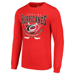 Carolina Hurricanes Starter Team Logo Graphic Long Sleeve T-Shirt - Red | US 201591906