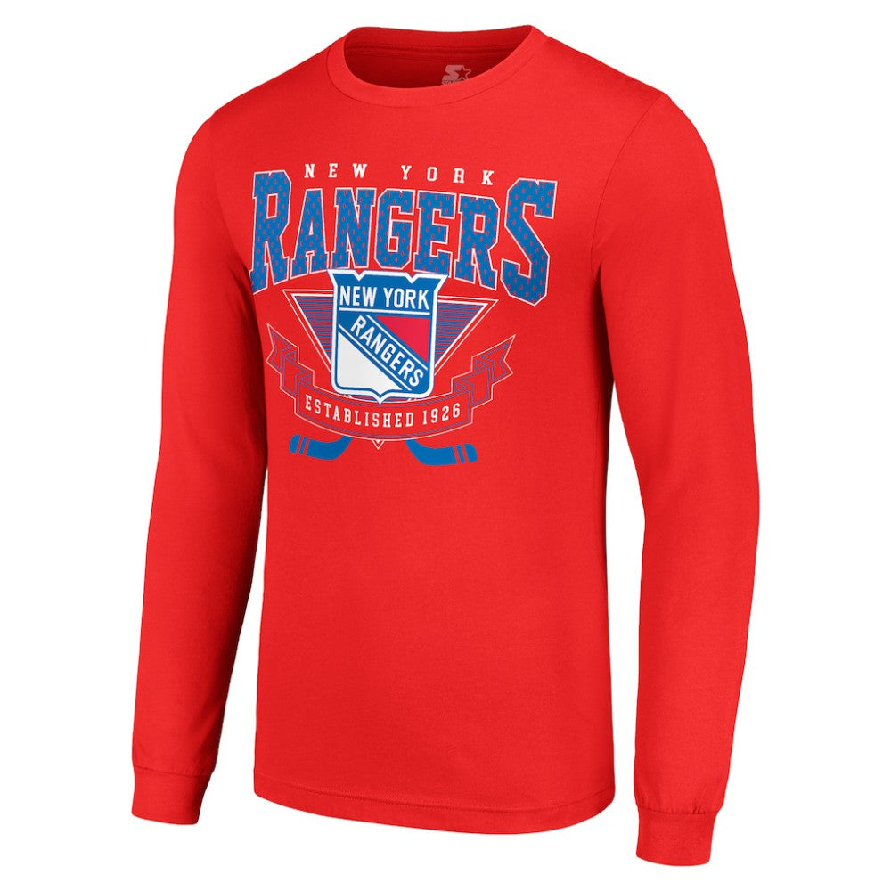 New York Rangers Starter Team Logo Graphic Long Sleeve T-Shirt - Red | US 201591909