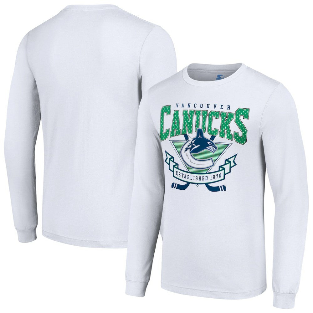 Vancouver Canucks Starter Team Logo Graphic Long Sleeve T-Shirt - White | US 201591913