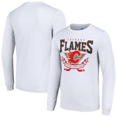 Calgary Flames Starter Team Logo Graphic Long Sleeve T-Shirt - White | US 201591919