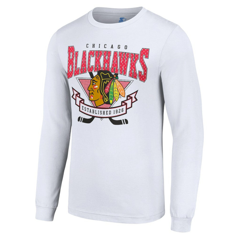 Chicago Blackhawks Starter Team Logo Graphic Long Sleeve T-Shirt - White | US 201591922