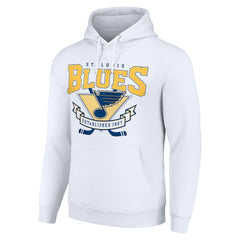 St. Louis Blues Starter Team Logo Graphic Fleece Tri-Blend Pullover Hoodie - White | US 201591924