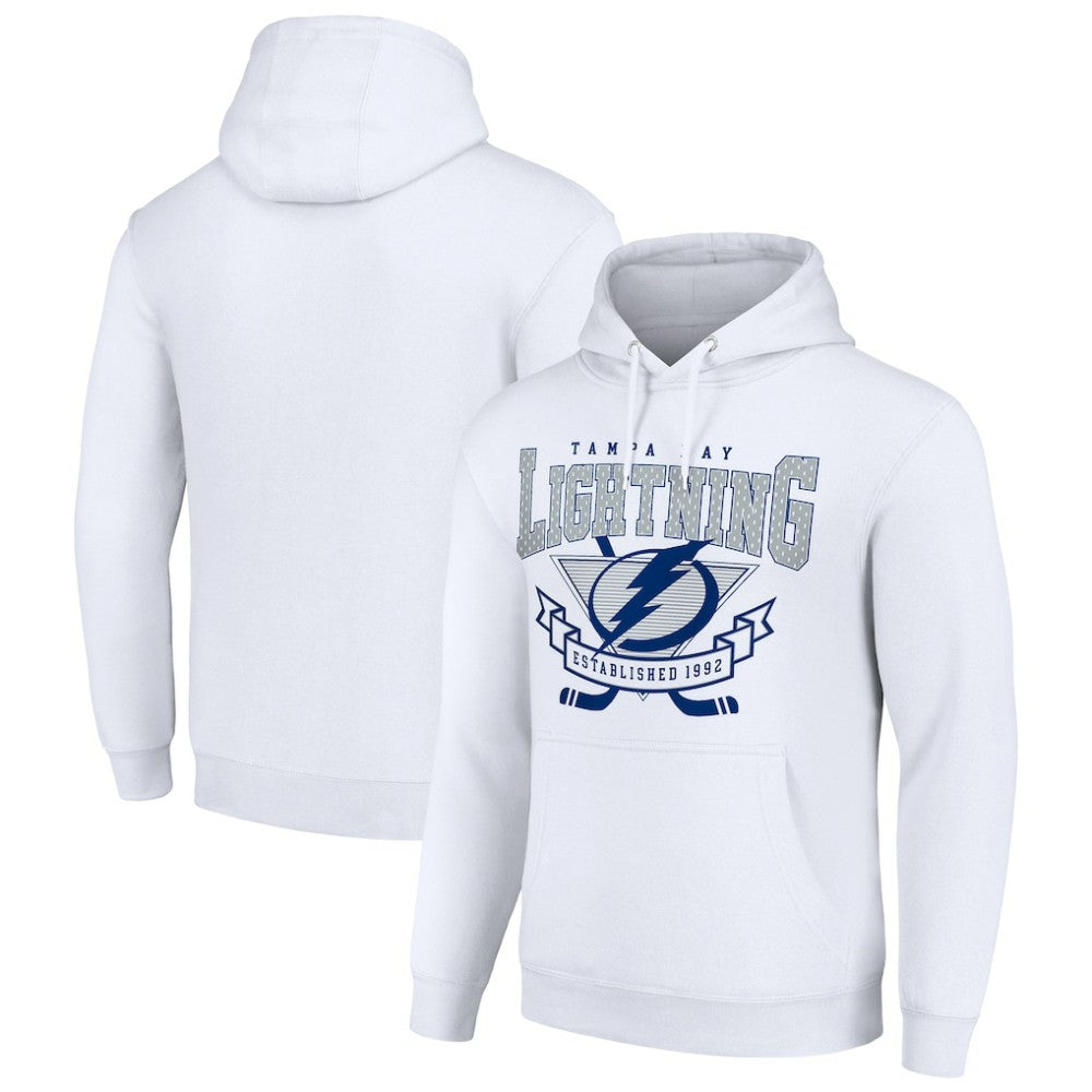 Tampa Bay Lightning Starter Team Logo Graphic Fleece Tri-Blend Pullover Hoodie - White | US 201591926