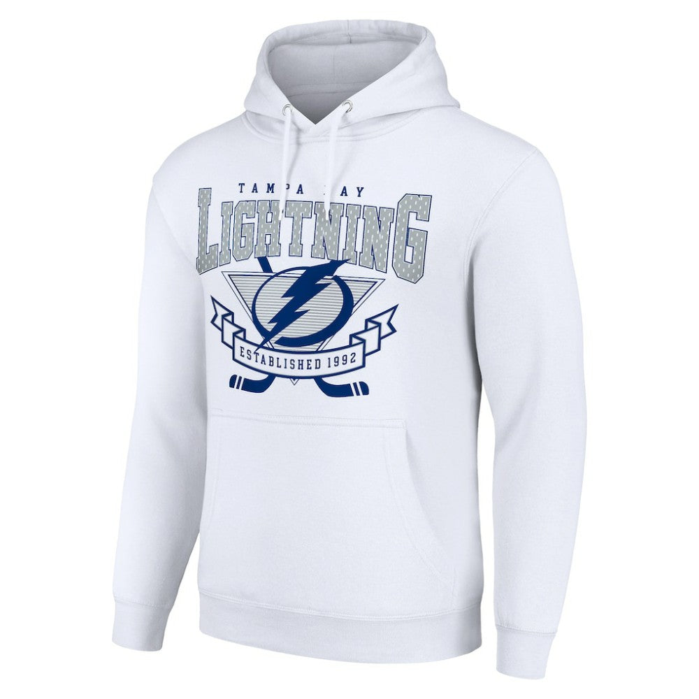 Tampa Bay Lightning Starter Team Logo Graphic Fleece Tri-Blend Pullover Hoodie - White | US 201591926