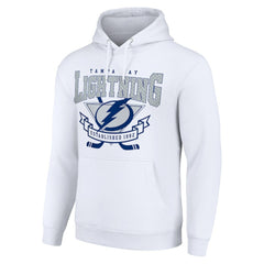 Tampa Bay Lightning Starter Team Logo Graphic Fleece Tri-Blend Pullover Hoodie - White | US 201591926