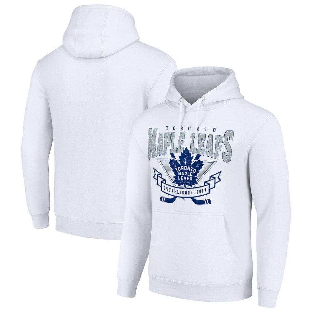 Toronto Maple Leafs Starter Team Logo Graphic Fleece Tri-Blend Pullover Hoodie - White | US 201591927