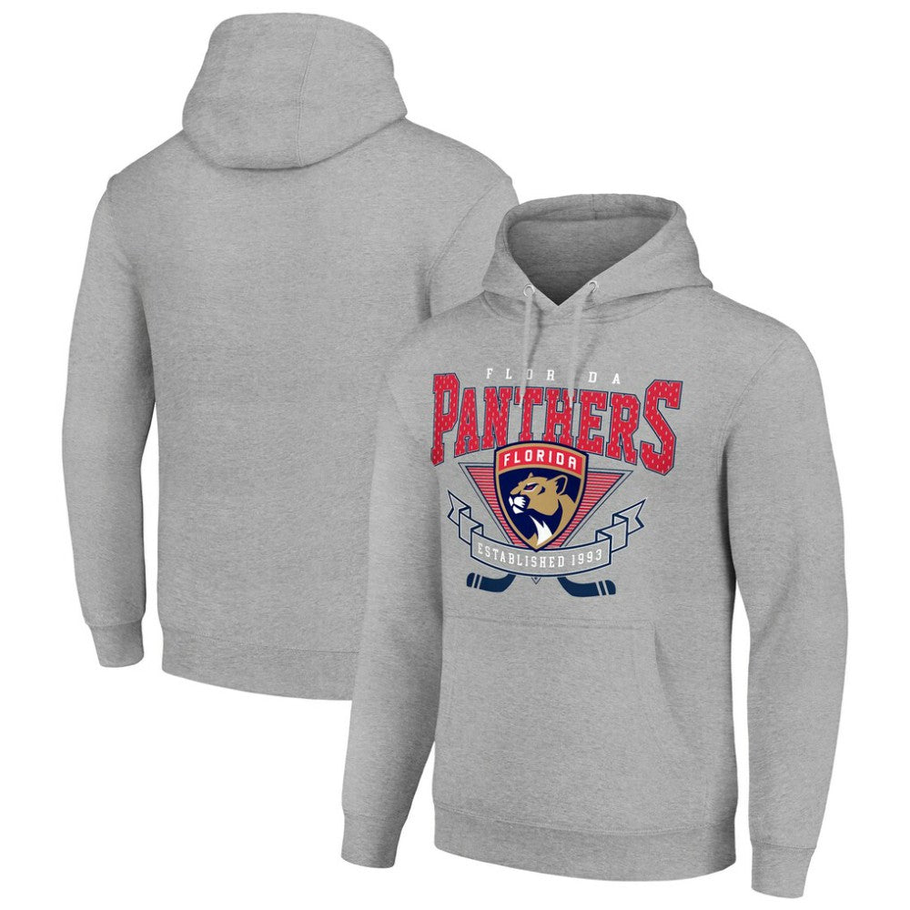 Florida Panthers Starter Team Logo Graphic Fleece Tri-Blend Pullover Hoodie - Heather Gray | US 201591934