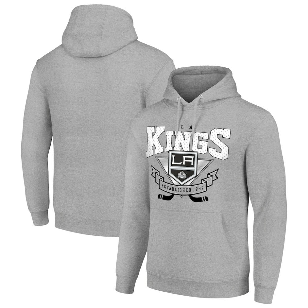 Los Angeles Kings Starter Team Logo Graphic Fleece Tri-Blend Pullover Hoodie - Heather Gray | US 201591935