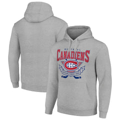 Montreal Canadiens Starter Team Logo Graphic Fleece Tri-Blend Pullover Hoodie - Heather Gray | US 201591937