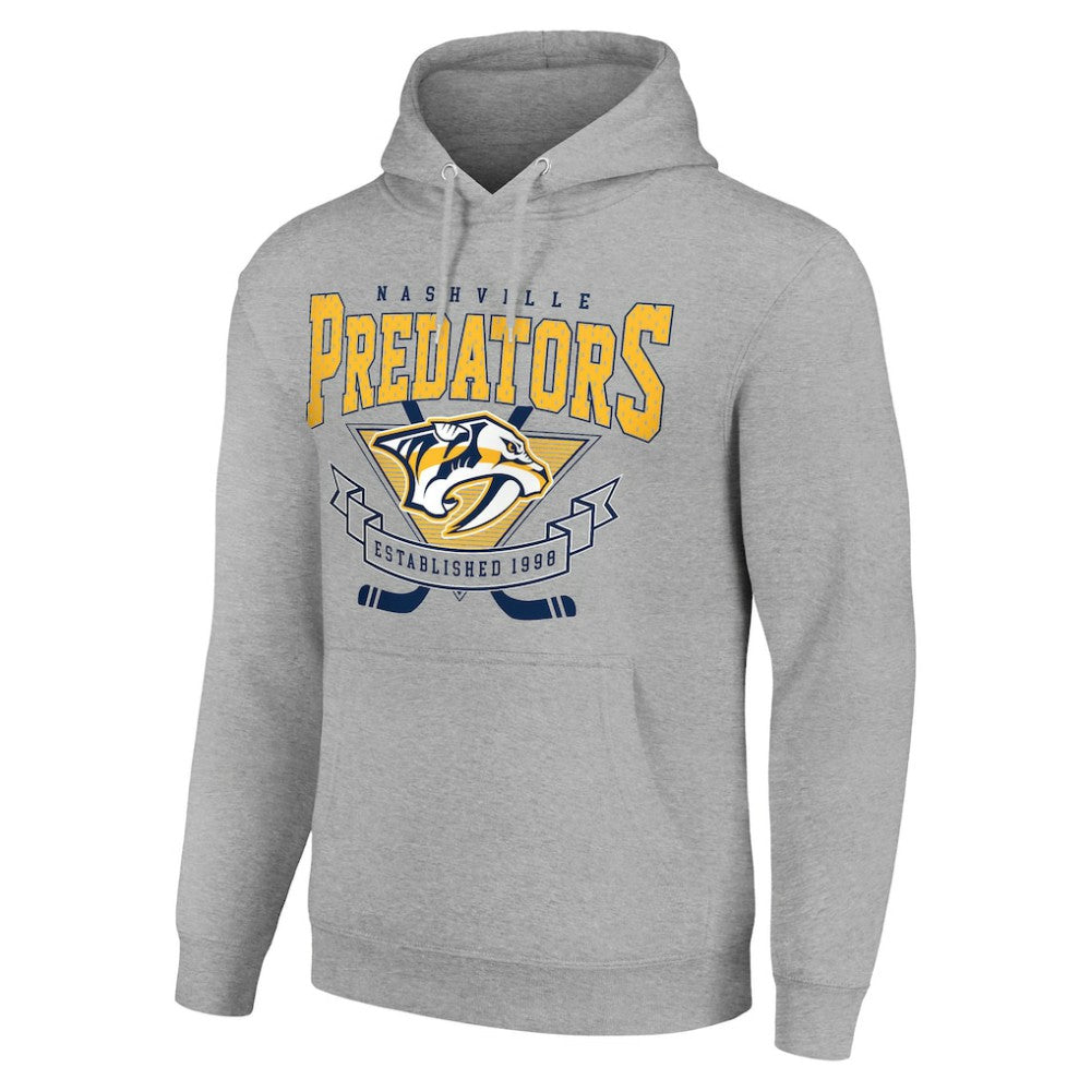 Nashville Predators Starter Team Logo Graphic Fleece Tri-Blend Pullover Hoodie - Heather Gray | US 201591938