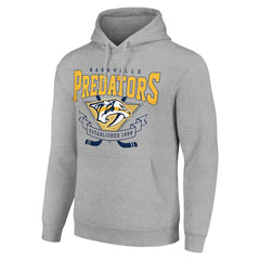 Nashville Predators Starter Team Logo Graphic Fleece Tri-Blend Pullover Hoodie - Heather Gray | US 201591938