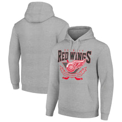 Detroit Red Wings Starter Team Logo Graphic Fleece Tri-Blend Pullover Hoodie - Heather Gray | US 201591940
