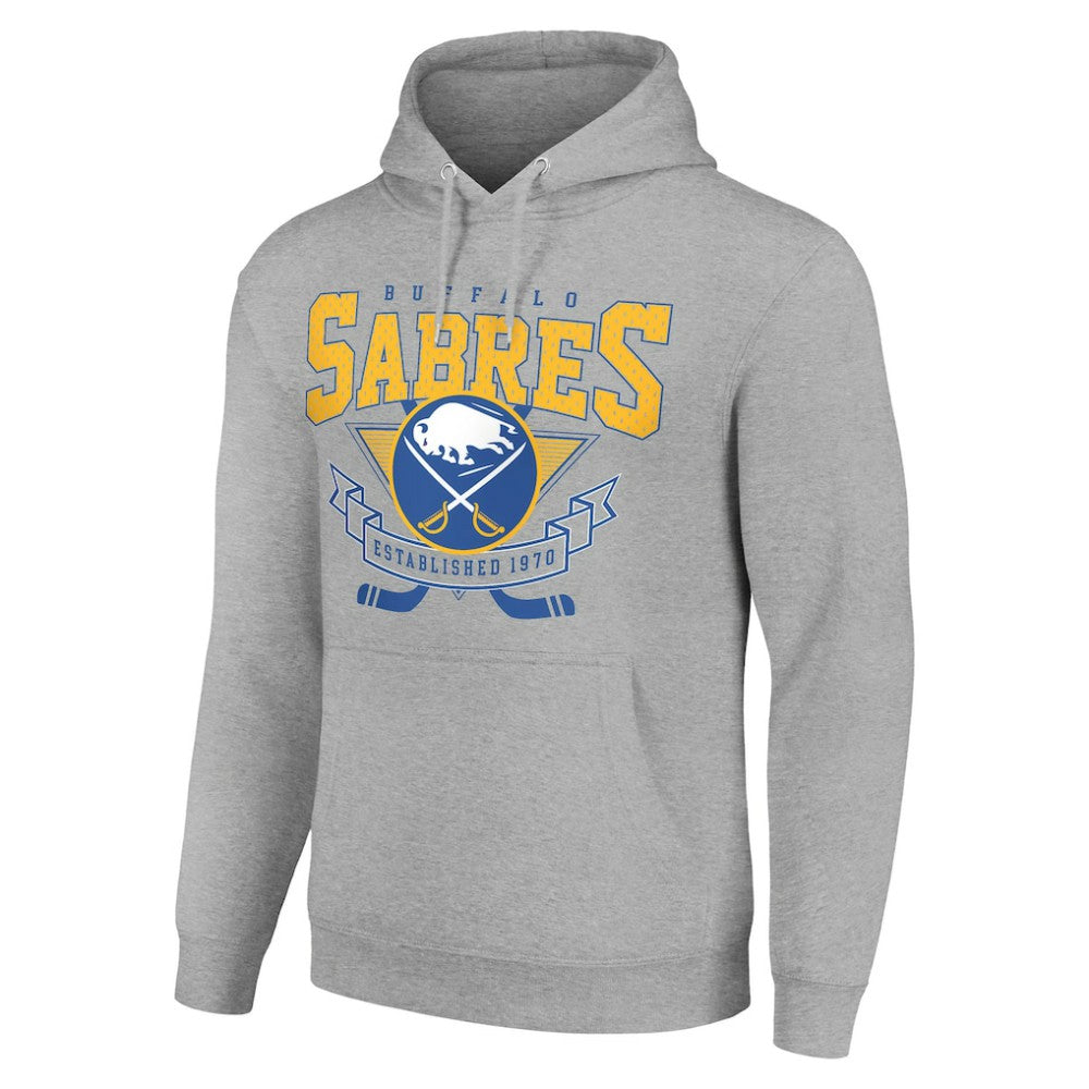 Buffalo Sabres Starter Team Logo Graphic Fleece Tri-Blend Pullover Hoodie - Heather Gray | US 201591944