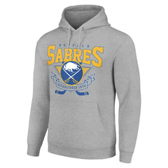 Buffalo Sabres Starter Team Logo Graphic Fleece Tri-Blend Pullover Hoodie - Heather Gray | US 201591944