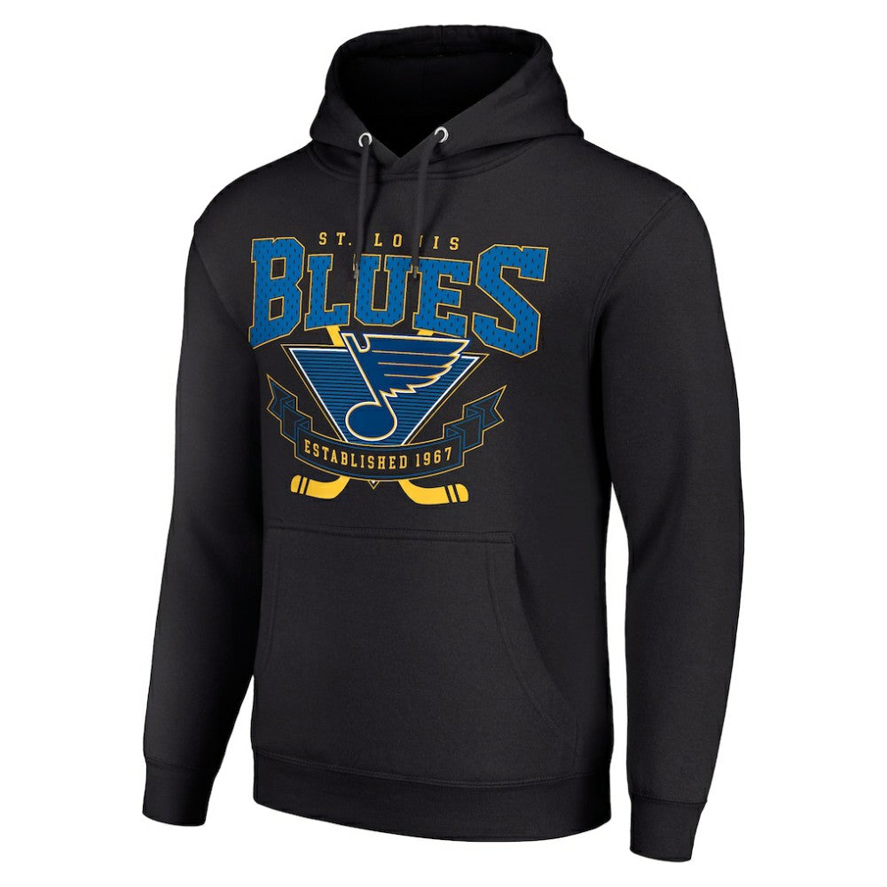 St. Louis Blues Starter Team Logo Graphic Fleece Tri-Blend Pullover Hoodie - Black | US 201591947