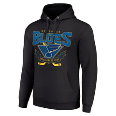 St. Louis Blues Starter Team Logo Graphic Fleece Tri-Blend Pullover Hoodie - Black | US 201591947