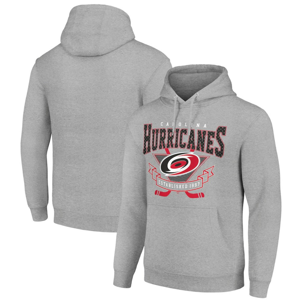 Carolina Hurricanes Starter Team Logo Graphic Fleece Tri-Blend Pullover Hoodie - Heather Gray | US 201591948