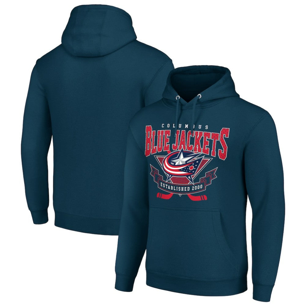 Columbus Blue Jackets Starter Team Logo Graphic Fleece Tri-Blend Pullover Hoodie - Navy | US 201591950