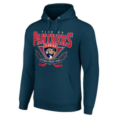 Florida Panthers Starter Team Logo Graphic Fleece Tri-Blend Pullover Hoodie - Navy | US 201591951