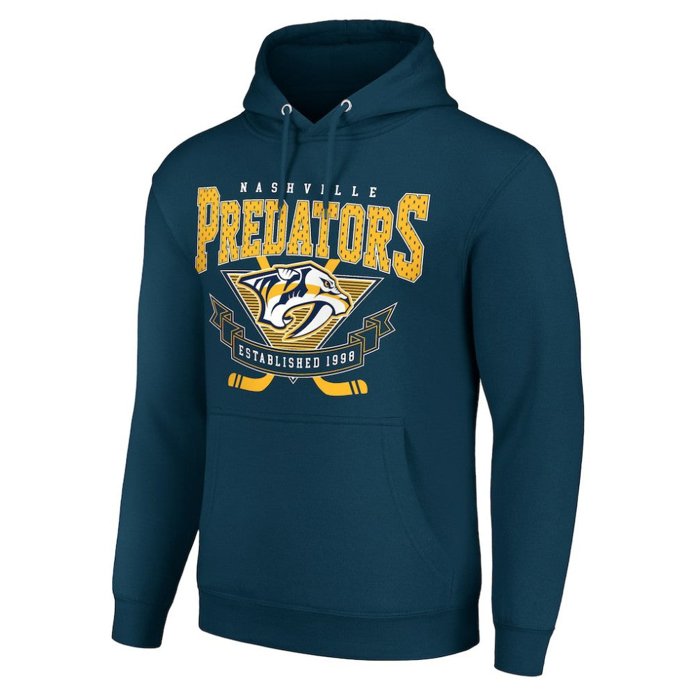 Nashville Predators Starter Team Logo Graphic Fleece Tri-Blend Pullover Hoodie - Navy | US 201591955