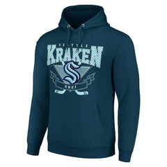 Seattle Kraken Starter Team Logo Graphic Fleece Tri-Blend Pullover Hoodie - Deep Sea Blue | US 201591956