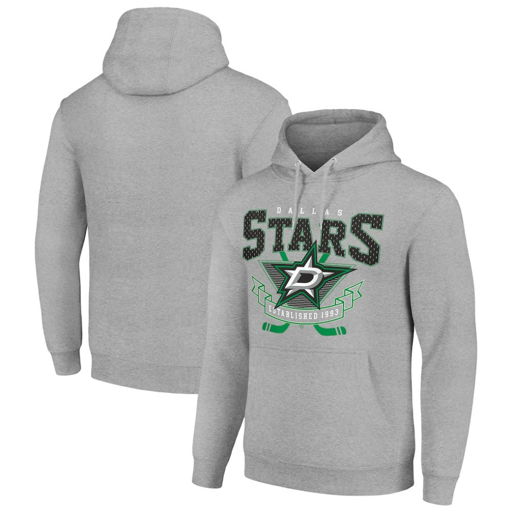Dallas Stars Starter Team Logo Graphic Fleece Tri-Blend Pullover Hoodie - Heather Gray | US 201591959