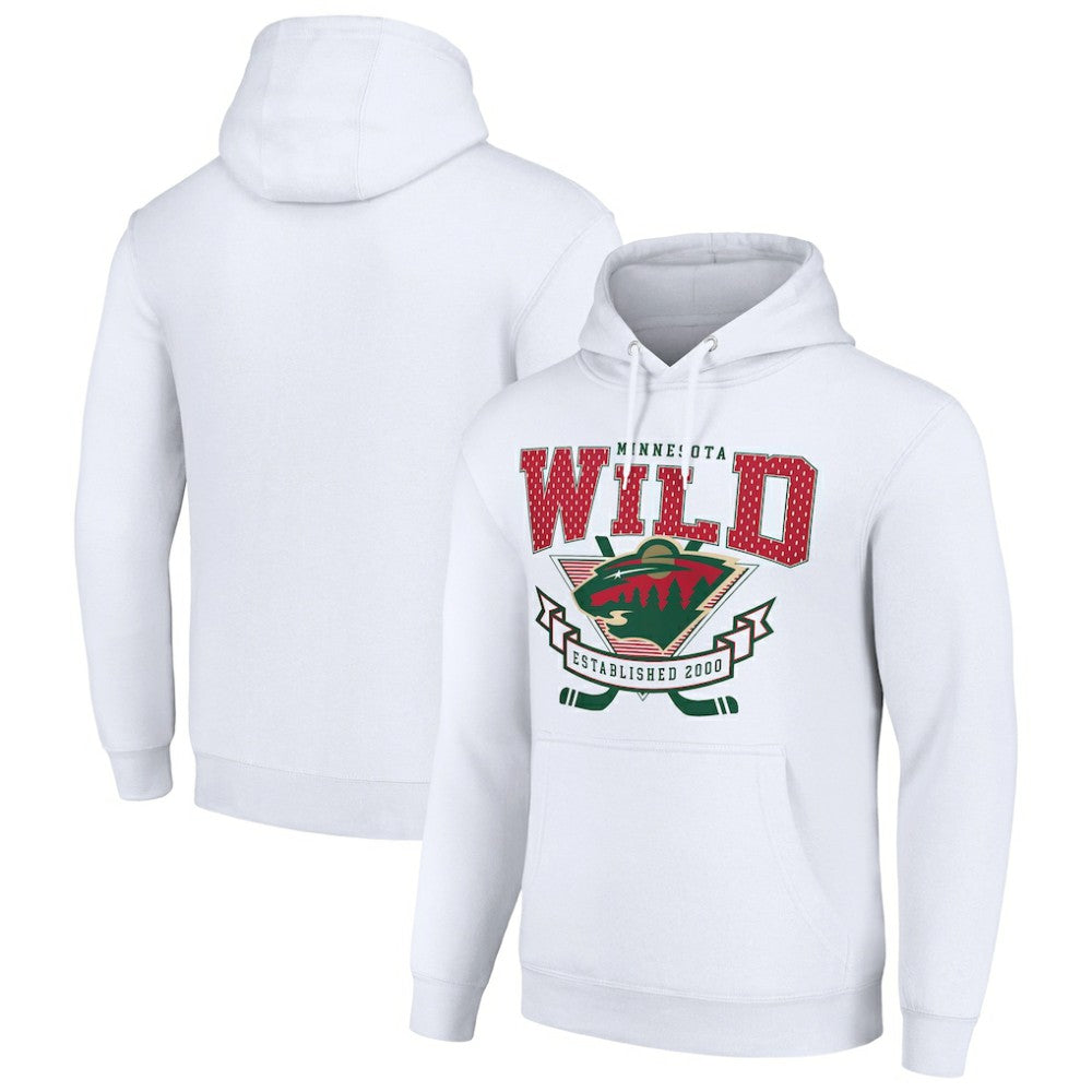 Minnesota Wild Starter Team Logo Graphic Fleece Tri-Blend Pullover Hoodie - White | US 201591960