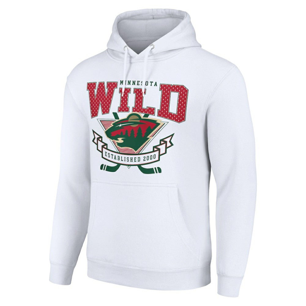 Minnesota Wild Starter Team Logo Graphic Fleece Tri-Blend Pullover Hoodie - White | US 201591960