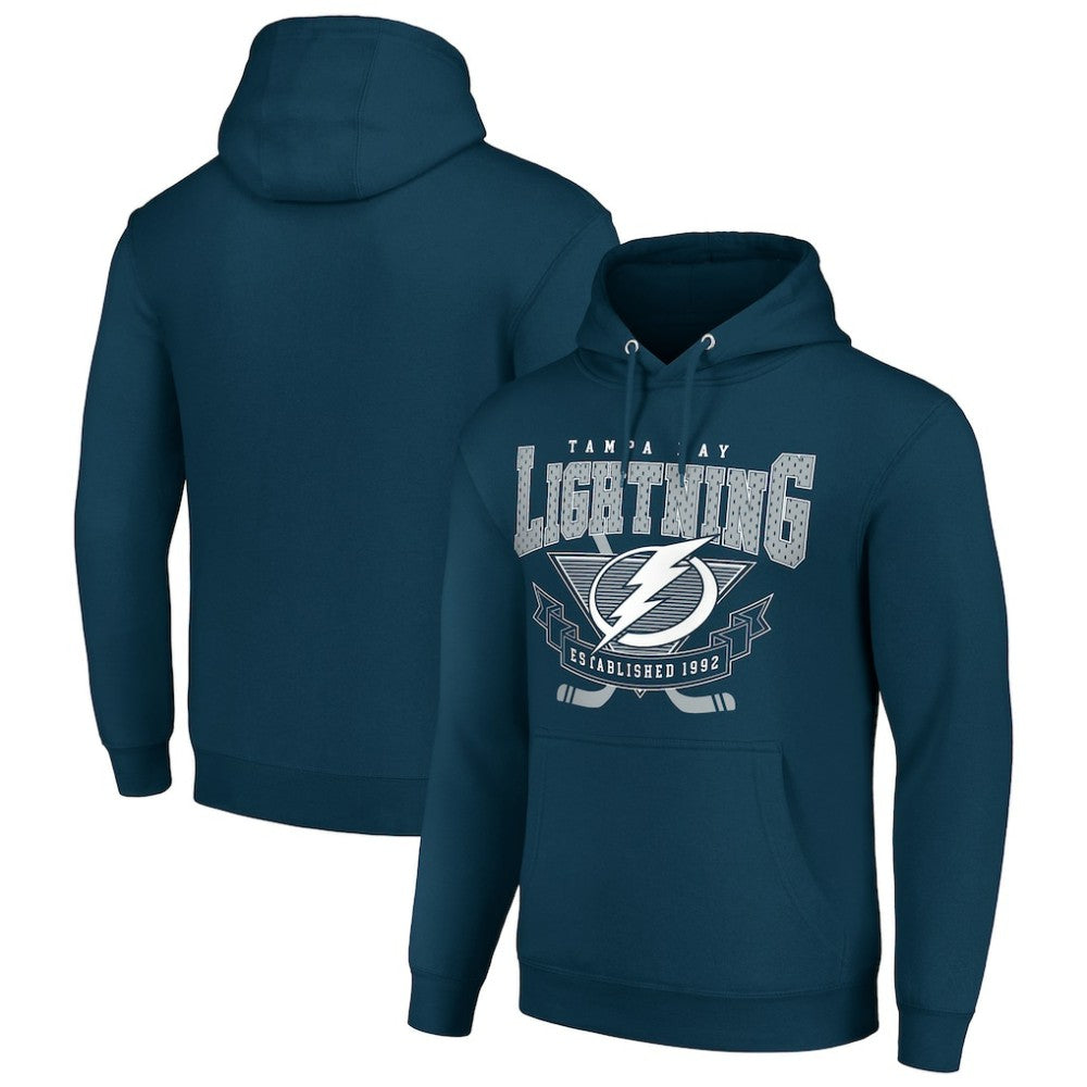 Tampa Bay Lightning Starter Team Logo Graphic Fleece Tri-Blend Pullover Hoodie - Navy | US 201591961