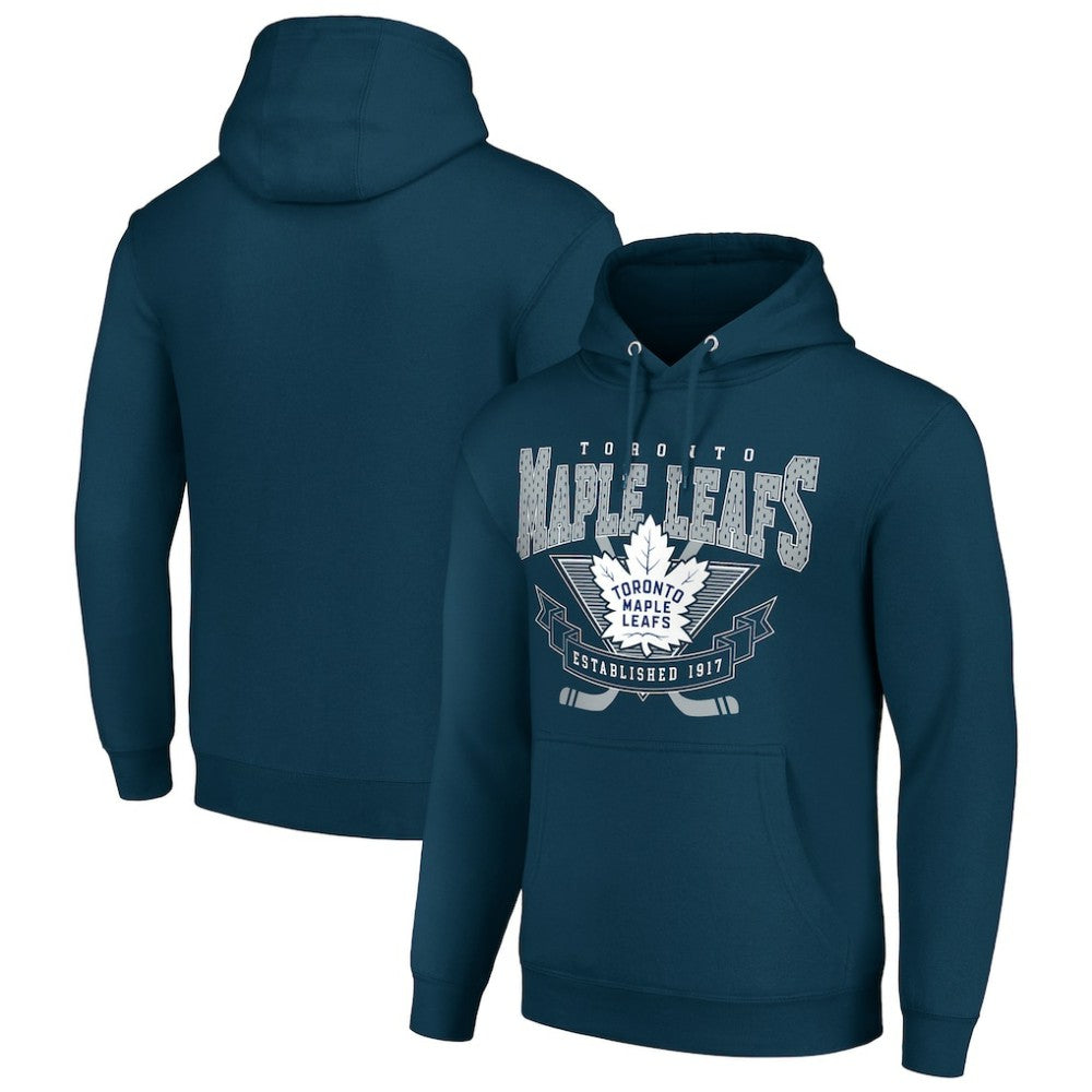 Toronto Maple Leafs Starter Team Logo Graphic Fleece Tri-Blend Pullover Hoodie - Navy | US 201591962