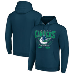 Vancouver Canucks Starter Team Logo Graphic Fleece Tri-Blend Pullover Hoodie - Navy | US 201591963