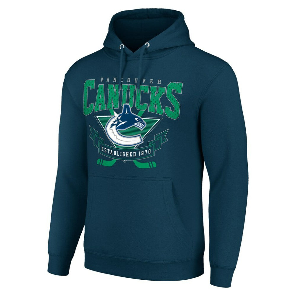 Vancouver Canucks Starter Team Logo Graphic Fleece Tri-Blend Pullover Hoodie - Navy | US 201591963