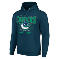Vancouver Canucks Starter Team Logo Graphic Fleece Tri-Blend Pullover Hoodie - Navy | US 201591963