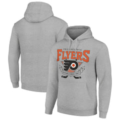 Philadelphia Flyers Starter Team Logo Graphic Fleece Tri-Blend Pullover Hoodie - Heather Gray | US 201591964