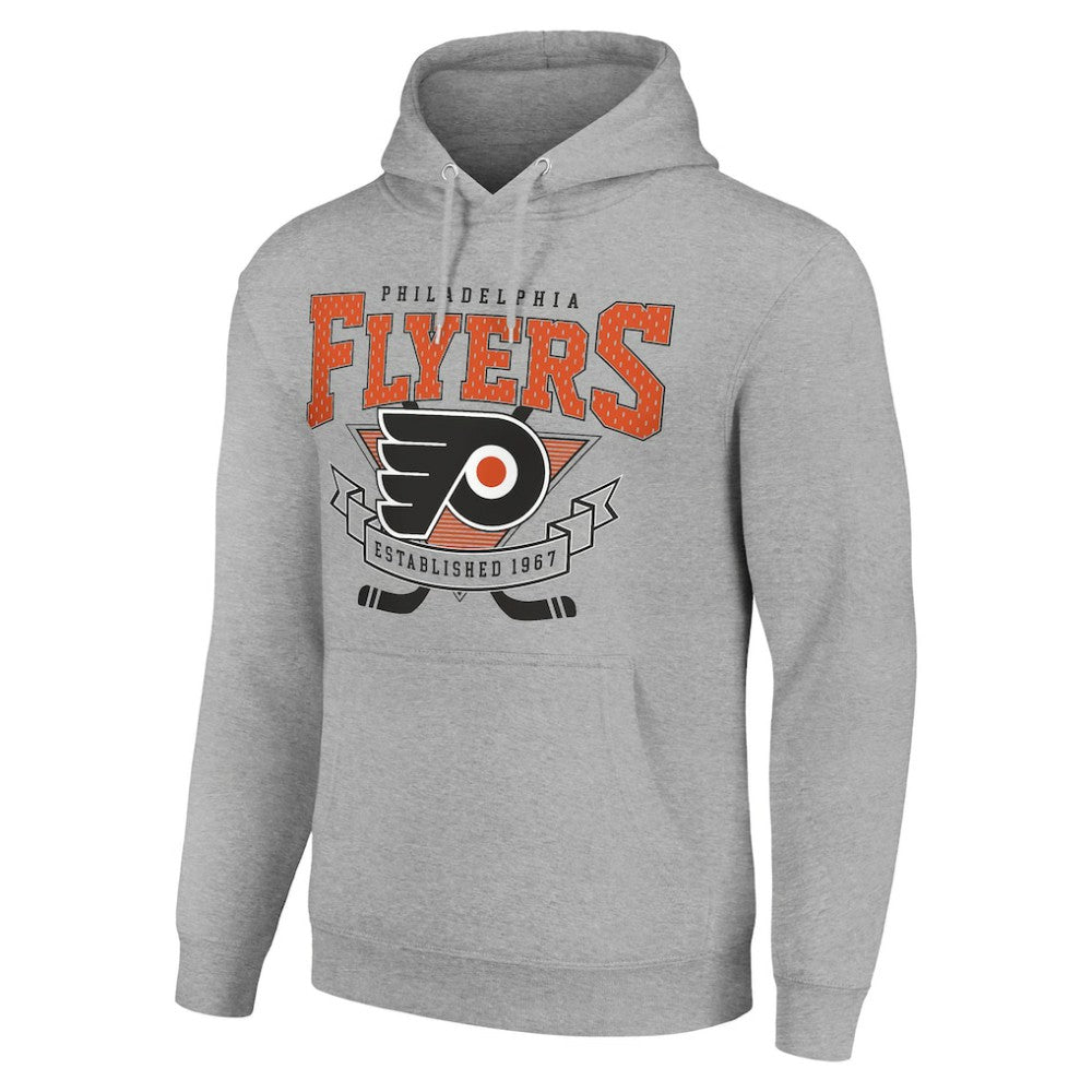 Philadelphia Flyers Starter Team Logo Graphic Fleece Tri-Blend Pullover Hoodie - Heather Gray | US 201591964