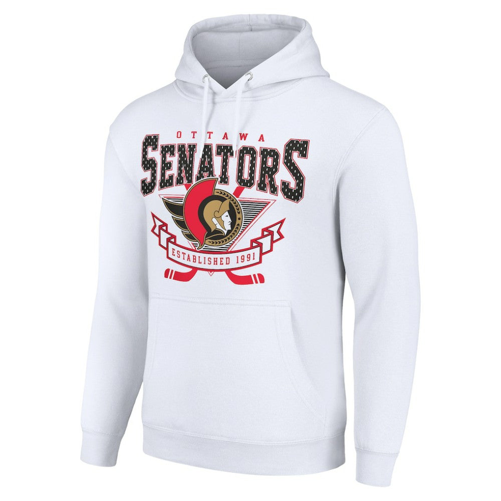 Ottawa Senators Starter Team Logo Graphic Fleece Tri-Blend Pullover Hoodie - White | US 201591967