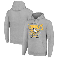 Pittsburgh Penguins Starter Team Logo Graphic Fleece Tri-Blend Pullover Hoodie - Heather Gray | US 201591968