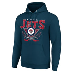 Winnipeg Jets Starter Team Logo Graphic Fleece Tri-Blend Pullover Hoodie - Navy | US 201591974
