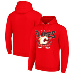 Calgary Flames Starter Team Logo Graphic Fleece Tri-Blend Pullover Hoodie - Red | US 201591975