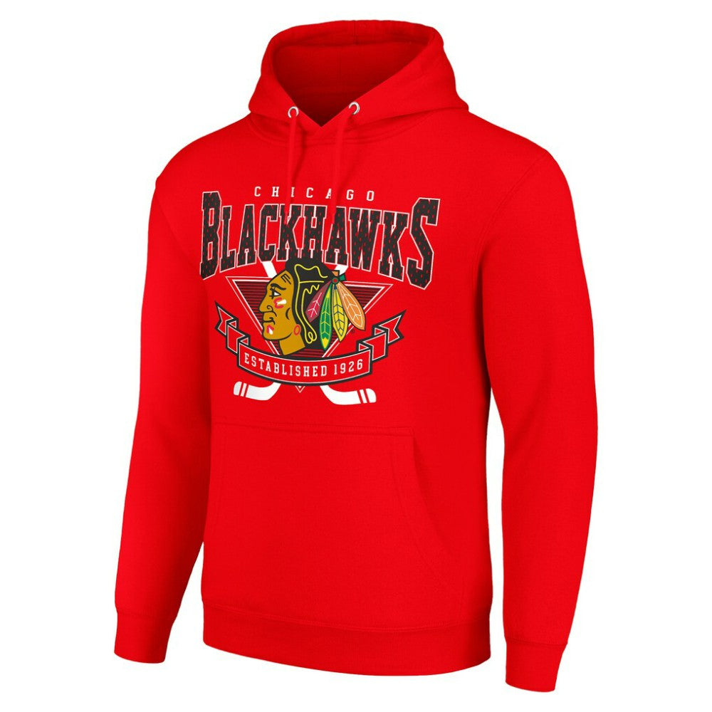 Chicago Blackhawks Starter Team Logo Graphic Fleece Tri-Blend Pullover Hoodie - Red | US 201591979