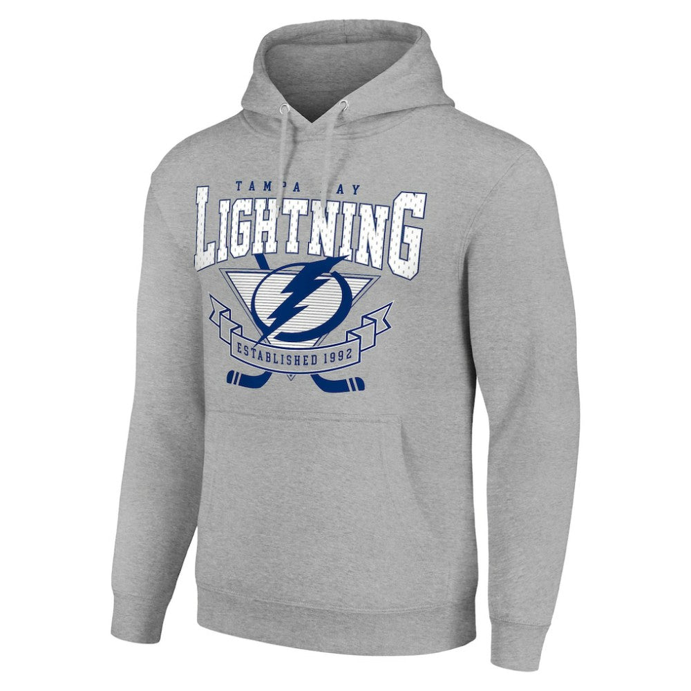 Tampa Bay Lightning Starter Team Logo Graphic Fleece Tri-Blend Pullover Hoodie - Heather Gray | US 201591980